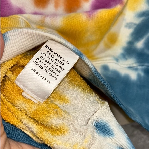 Daydreamer Rainbow Spiral Tie Dye Crop Sweatshirt Hoodie Size Medium - Picture 8 of 10